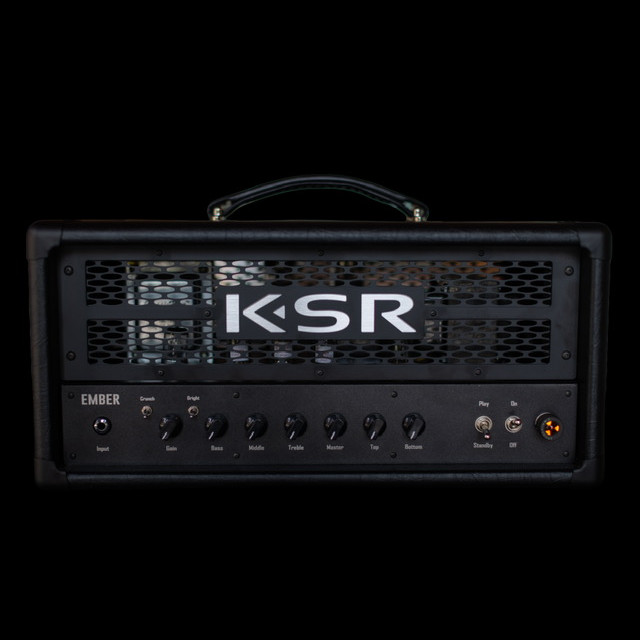 The KSR Ember tube amp head, front panel