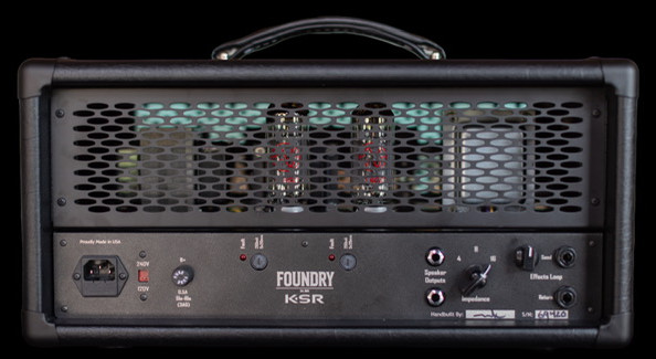 Rear panel of a Foundry-built KSR Ember, with the Foundry × KSR badge and the builder’s signature